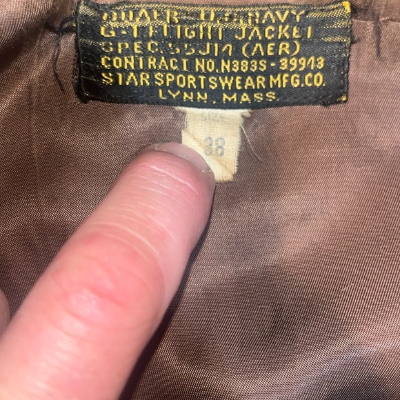 G-1  (MIL-J-7823(AER) ) 1950’s U.S.N flight jacket - Picture 2 of 3
